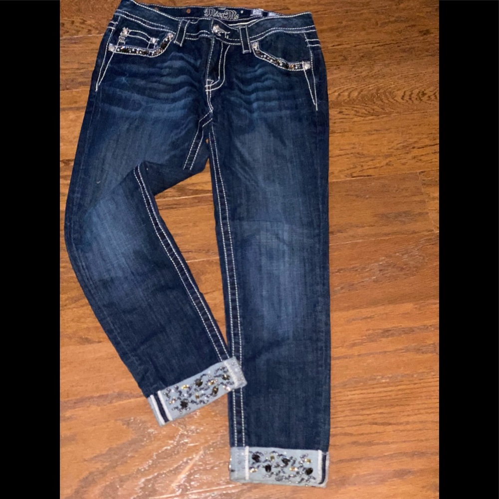 Miss Me Ankle Sparkle jeans size 29W premium denim